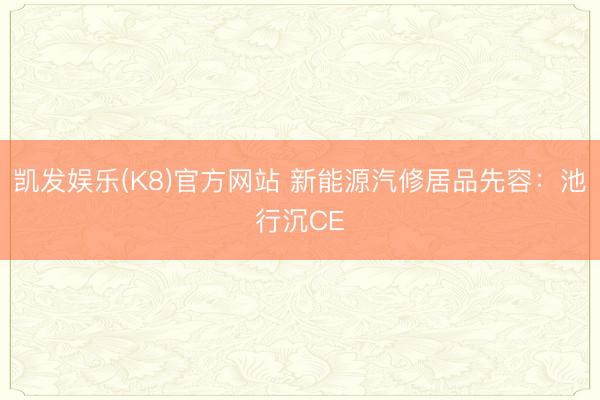 凯发娱乐(K8)官方网站 新能源汽修居品先容：池行沉CE