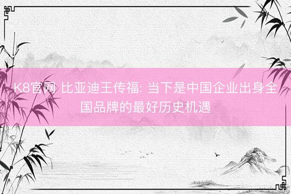 K8官网 比亚迪王传福: 当下是中国企业出身全国品牌的最好历史机遇