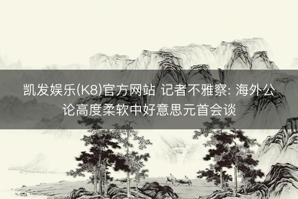 凯发娱乐(K8)官方网站 记者不雅察: 海外公论高度柔软中好意思元首会谈