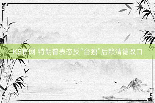 K8官网 特朗普表态反“台独”后赖清德改口