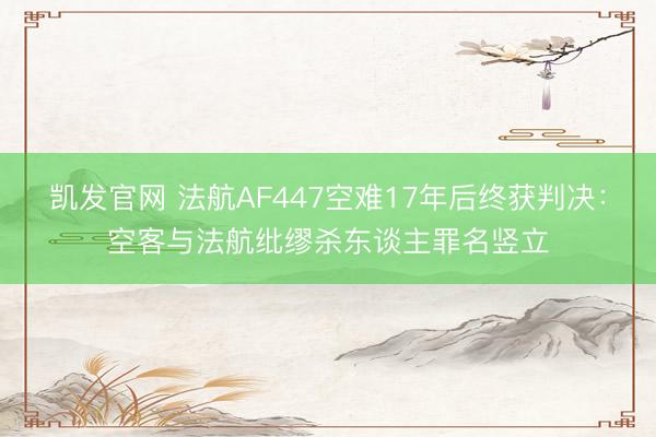 凯发官网 法航AF447空难17年后终获判决：空客与法航纰缪杀东谈主罪名竖立