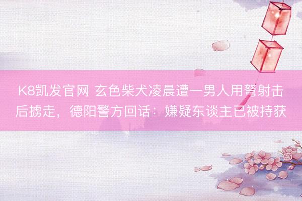 K8凯发官网 玄色柴犬凌晨遭一男人用弩射击后掳走，德阳警方回话：嫌疑东谈主已被持获