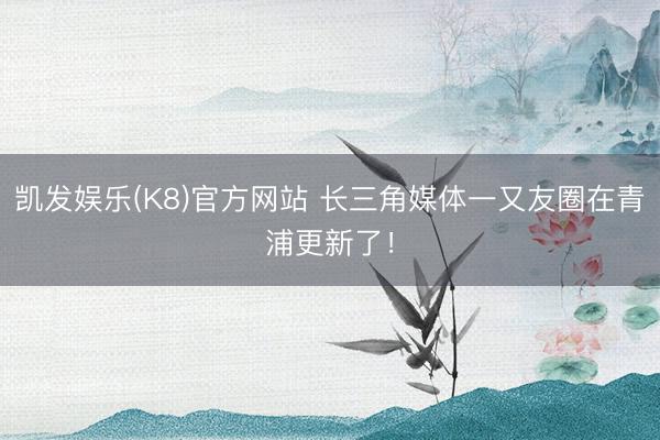 凯发娱乐(K8)官方网站 长三角媒体一又友圈在青浦更新了!