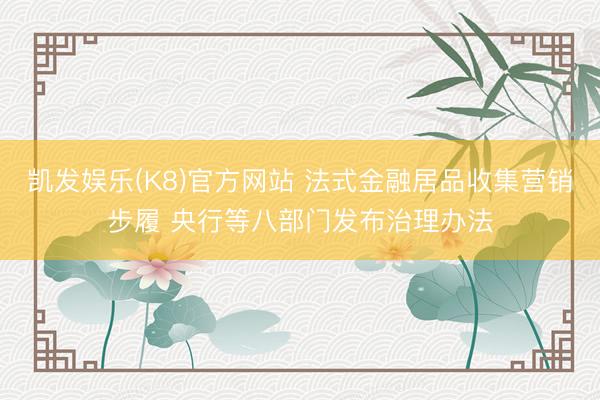凯发娱乐(K8)官方网站 法式金融居品收集营销步履 央行等八部门发布治理办法