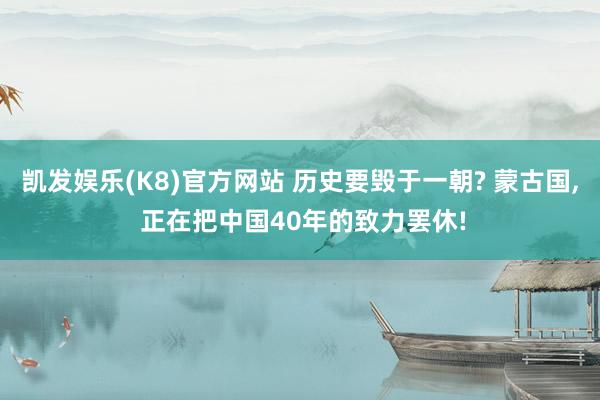 凯发娱乐(K8)官方网站 历史要毁于一朝? 蒙古国， 正在把中国40年的致力罢休!